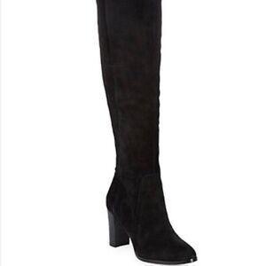 Black suede tall suede boots size 6
